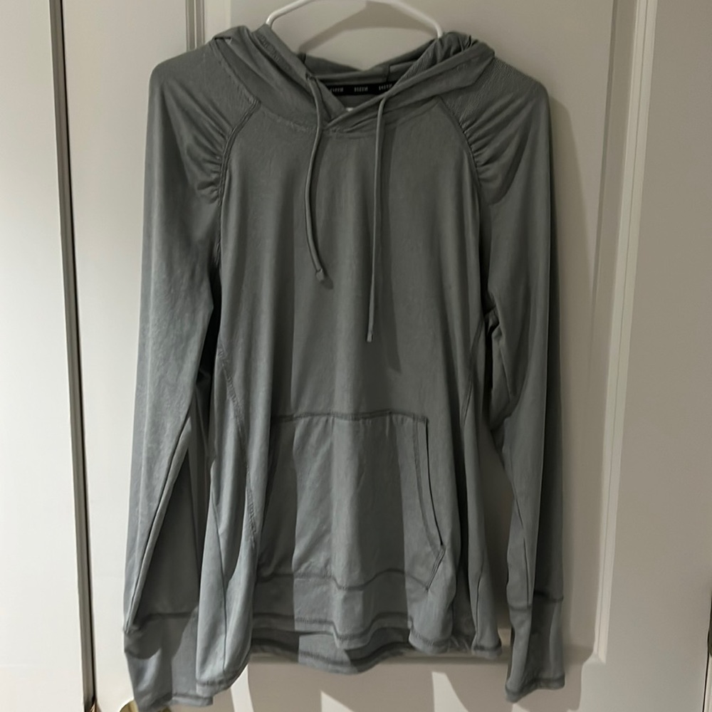 Fine line striped athletic hoodie